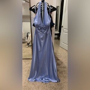Elisa J periwinkle halter gown